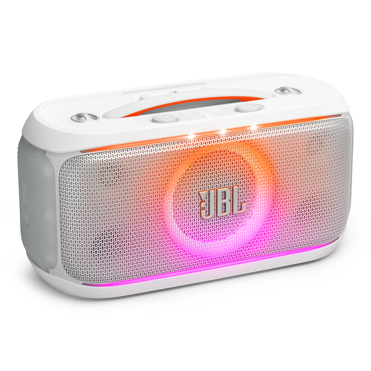 JBL PartyBox On-The-Go 2 Portable Party Speaker with gSport Carrying Bag (White)