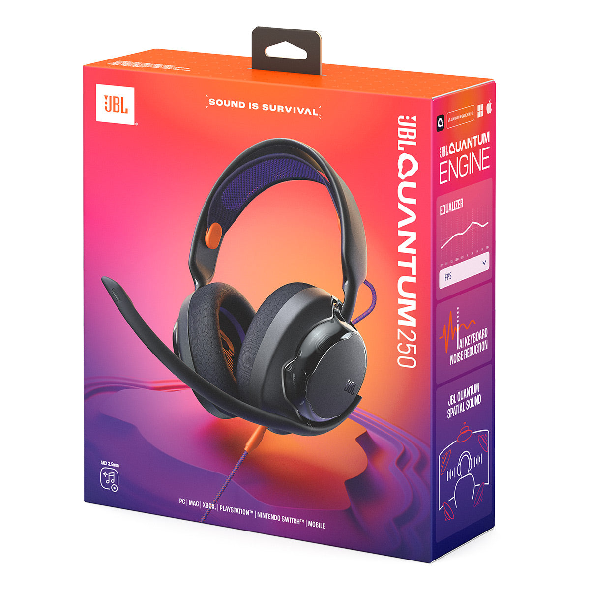 JBL Quantum 250 Wired Gaming Headset (Black)