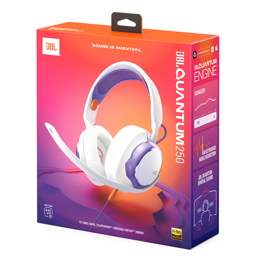 JBL Quantum 250 Wired Gaming Headset (White)