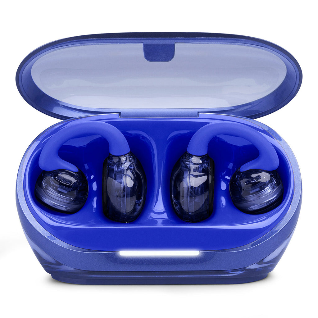JBL Soundgear Clips True Wireless Open-Ear Headphones Bundle with gSport Case (Blue)