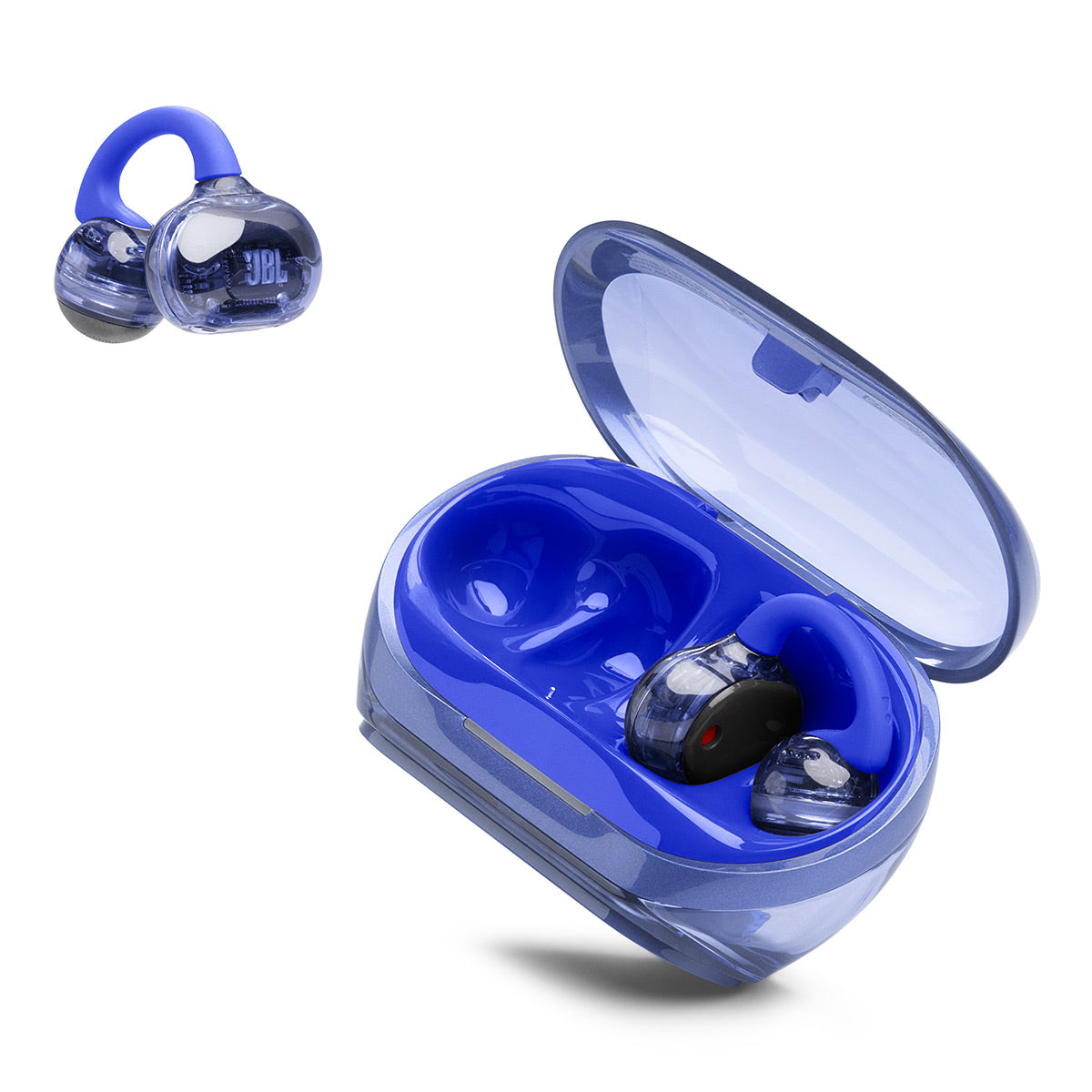 JBL Soundgear Clips True Wireless Open-Ear Headphones Bundle with gSport Case (Blue)