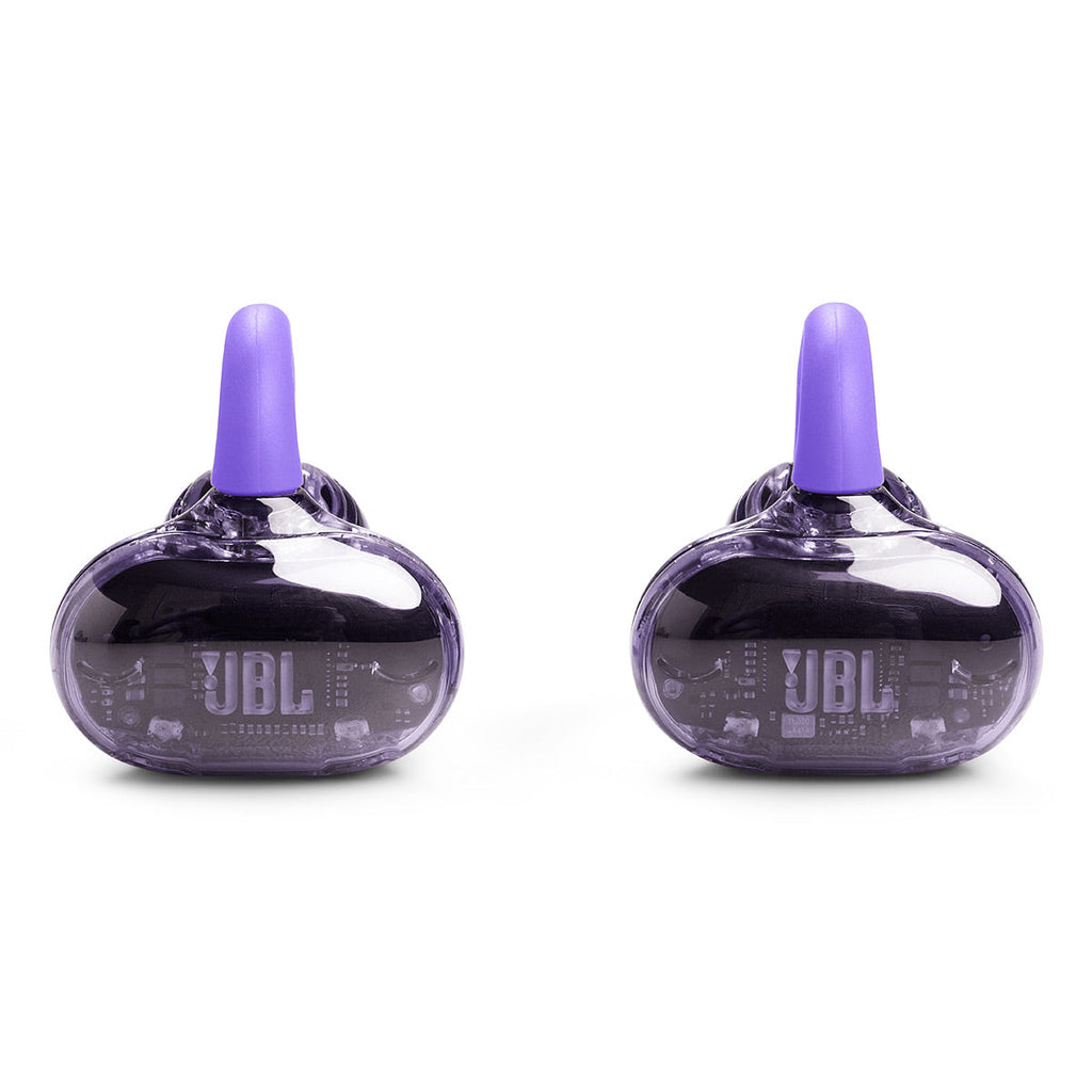 JBL Soundgear Clips True Wireless Open-Ear Headphones Bundle with gSport Case (Purple)