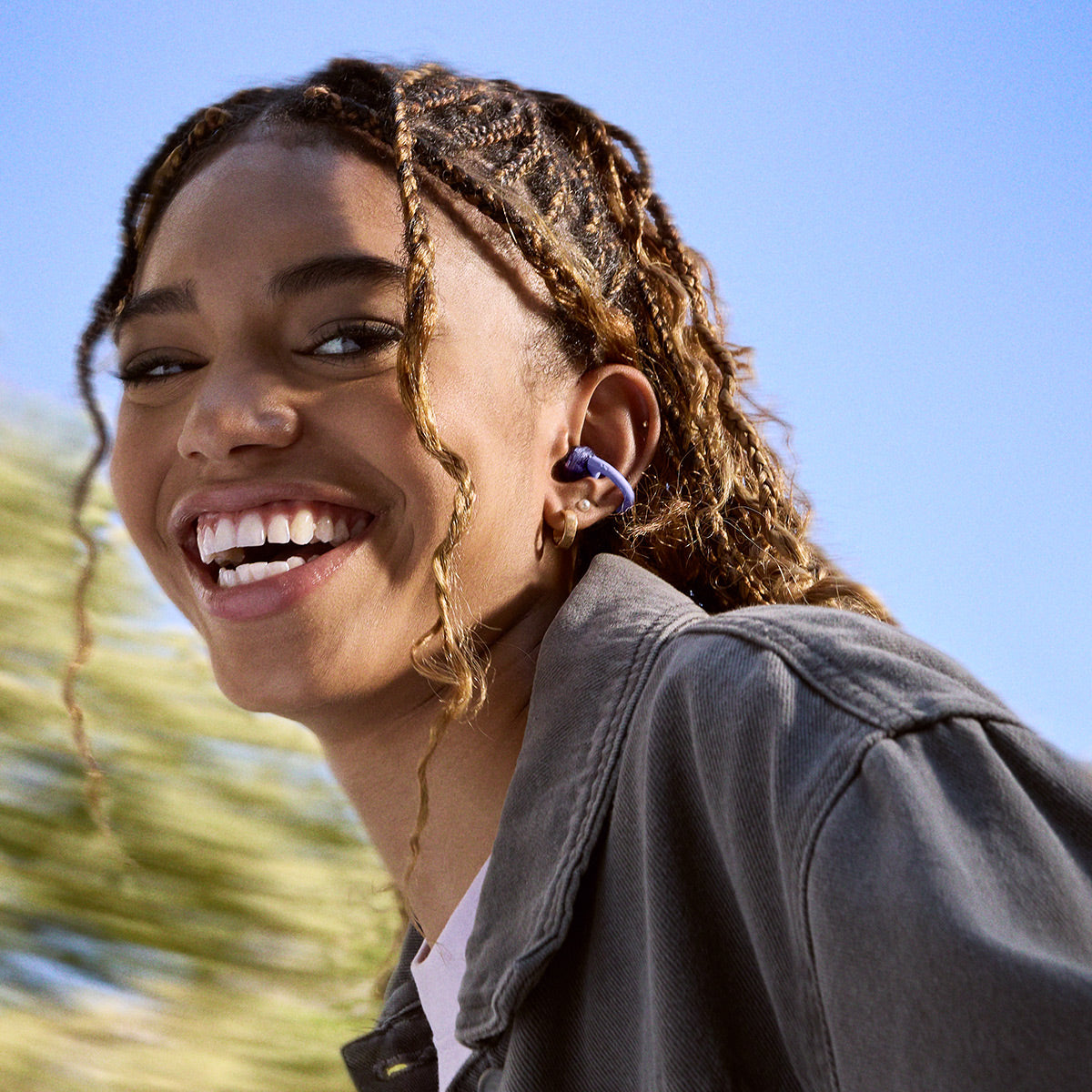 JBL Soundgear Clips Open-Ear True Wireless Earbuds (Purple)