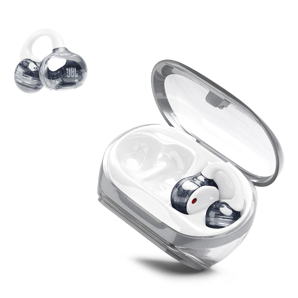JBL Soundgear Clips True Wireless Open-Ear Headphones Bundle with gSport Case (White)