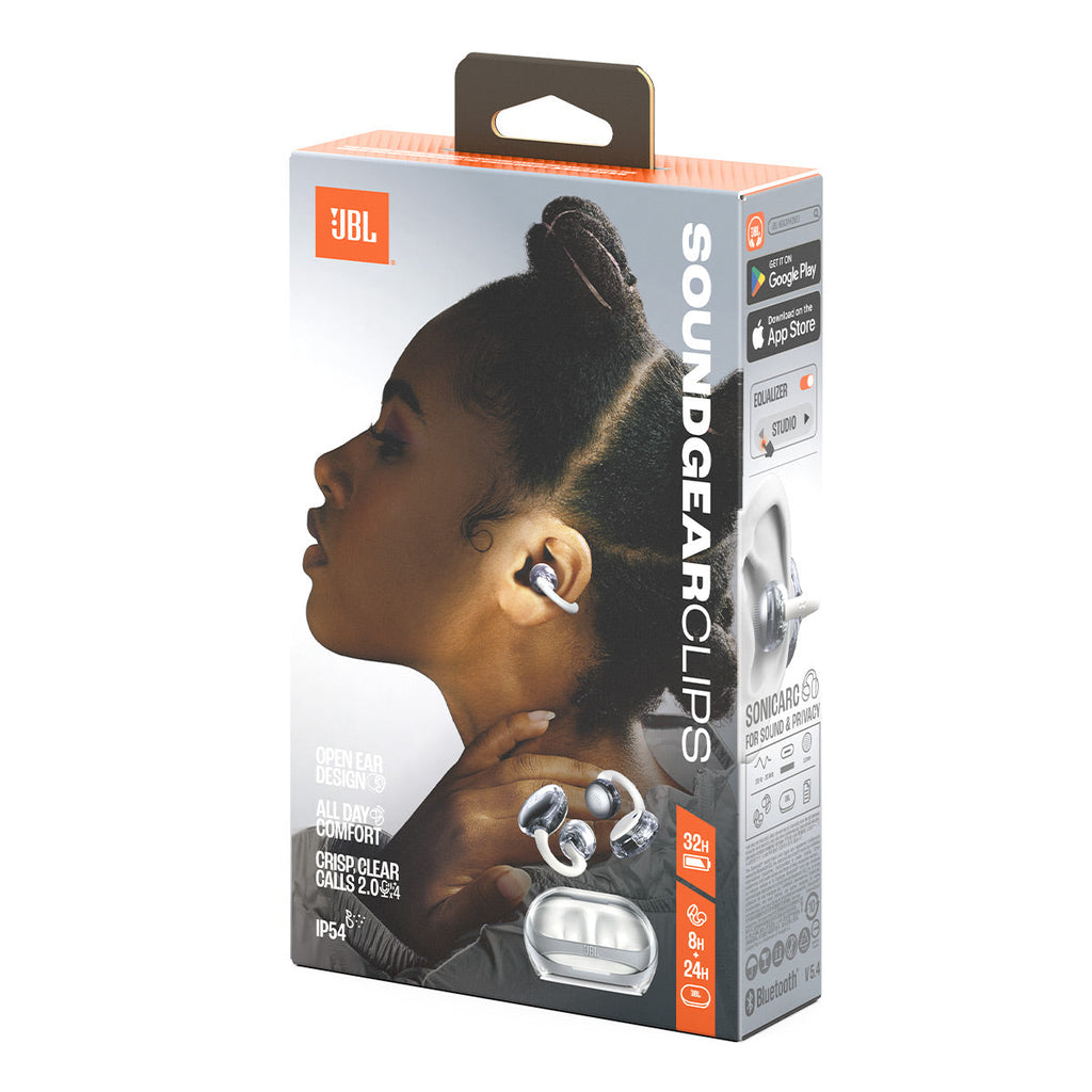 JBL Soundgear Clips Open-Ear True Wireless Earbuds (White)