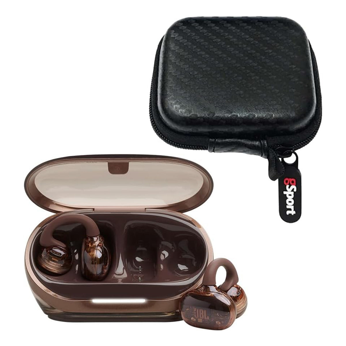 JBL Soundgear Clips True Wireless Open-Ear Headphones Bundle with gSport Case (Copper)