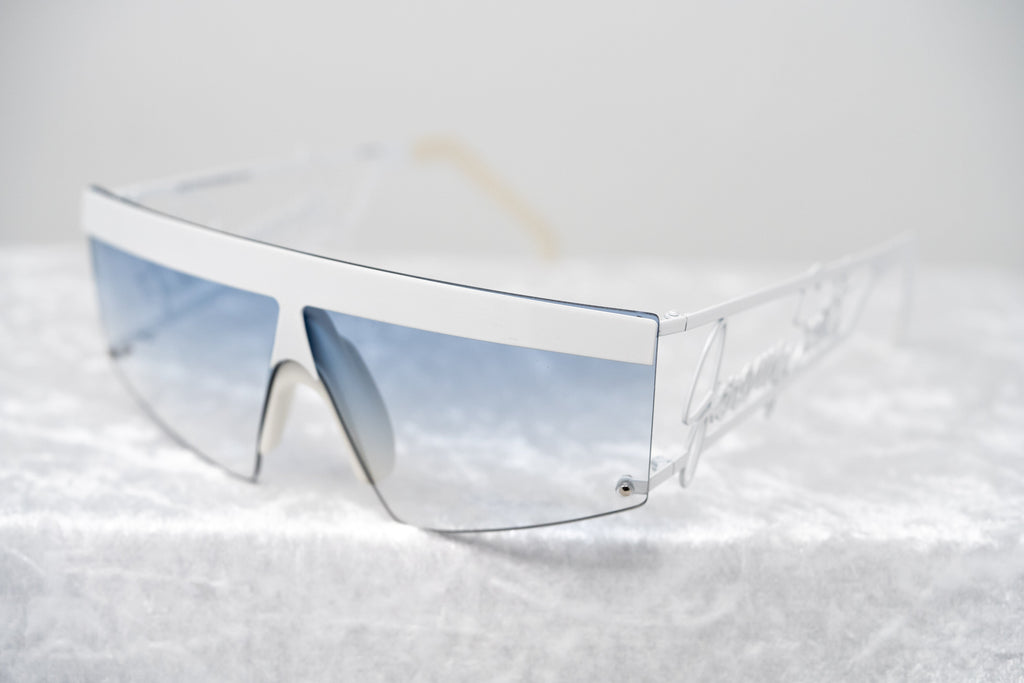 Jeremy Scott Ladies Rectangular White Signature Sunglasses
