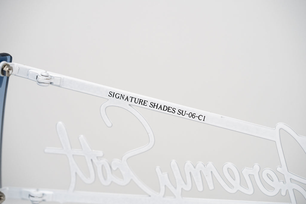 Jeremy Scott Ladies Rectangular White Signature Sunglasses