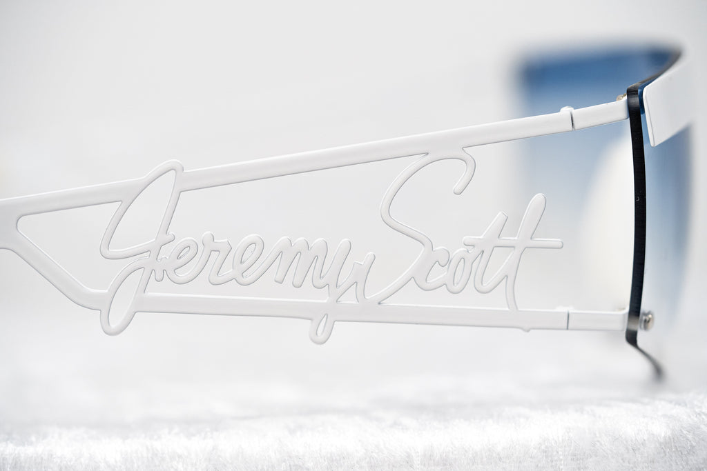 Jeremy Scott Ladies Rectangular White Signature Sunglasses