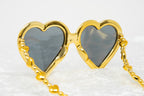 Jeremy Scott Ladies Heart Gold Sunglasses