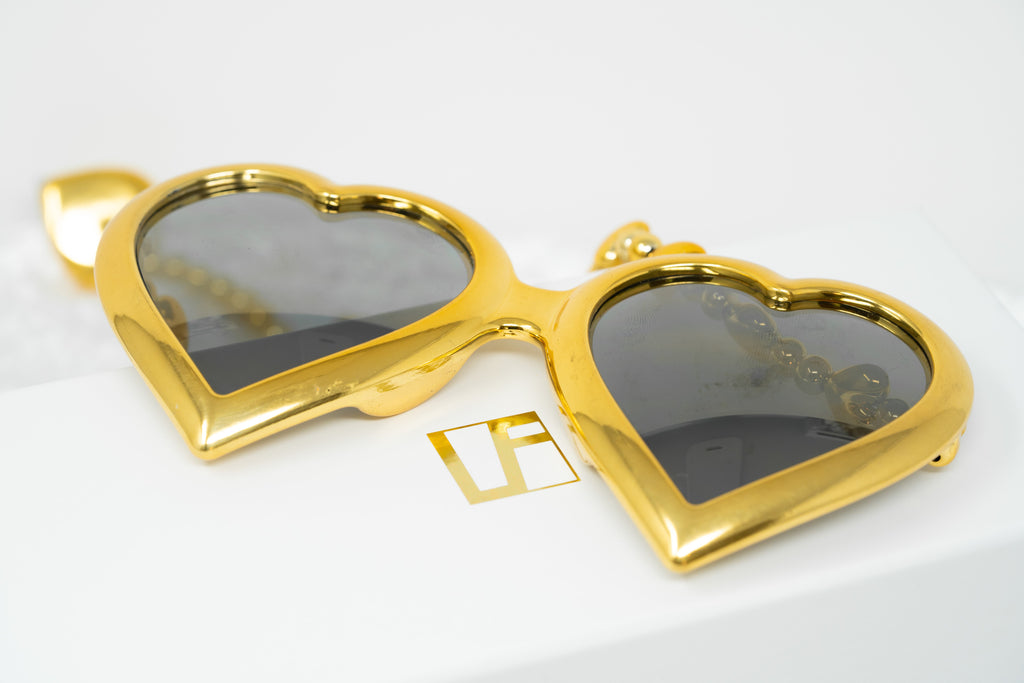 Jeremy Scott Ladies Heart Gold Sunglasses