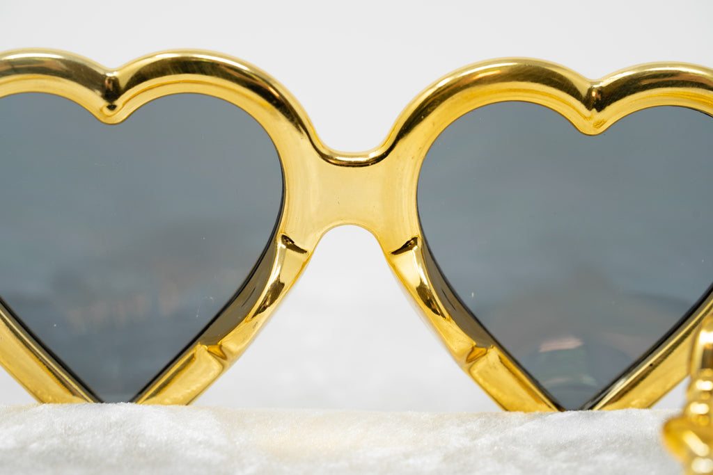 Jeremy Scott Ladies Heart Gold Sunglasses