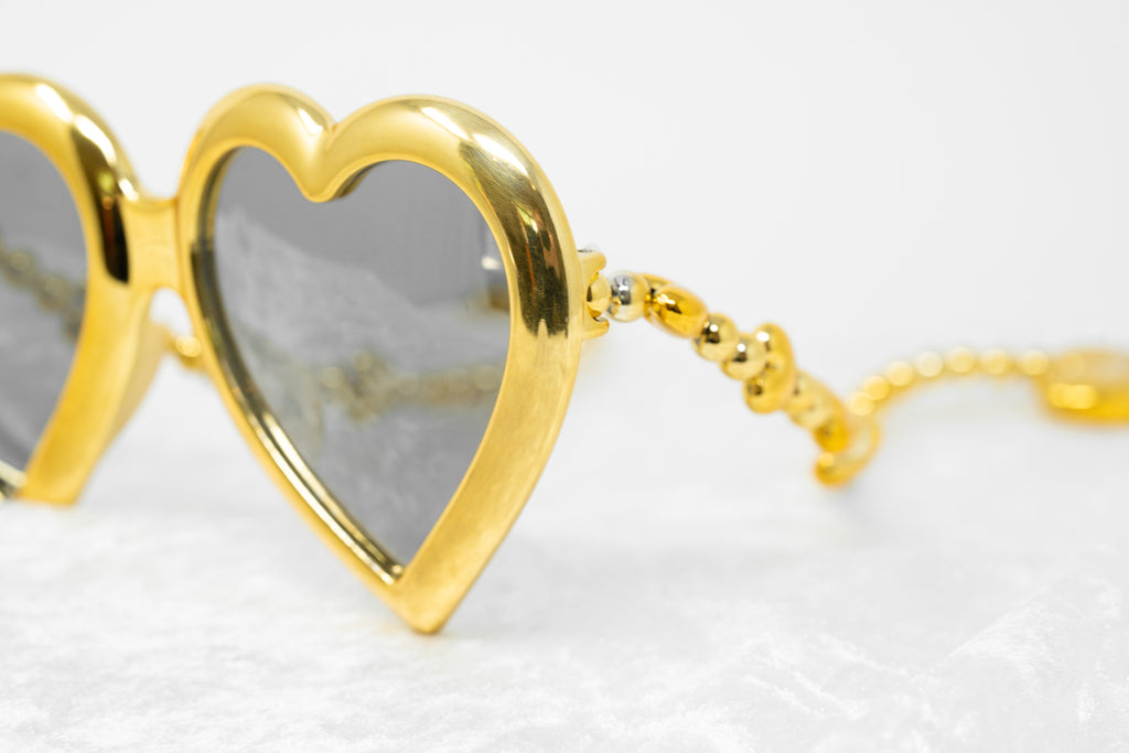 Jeremy Scott Ladies Heart Gold Sunglasses