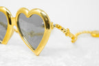 Jeremy Scott Ladies Heart Gold Sunglasses
