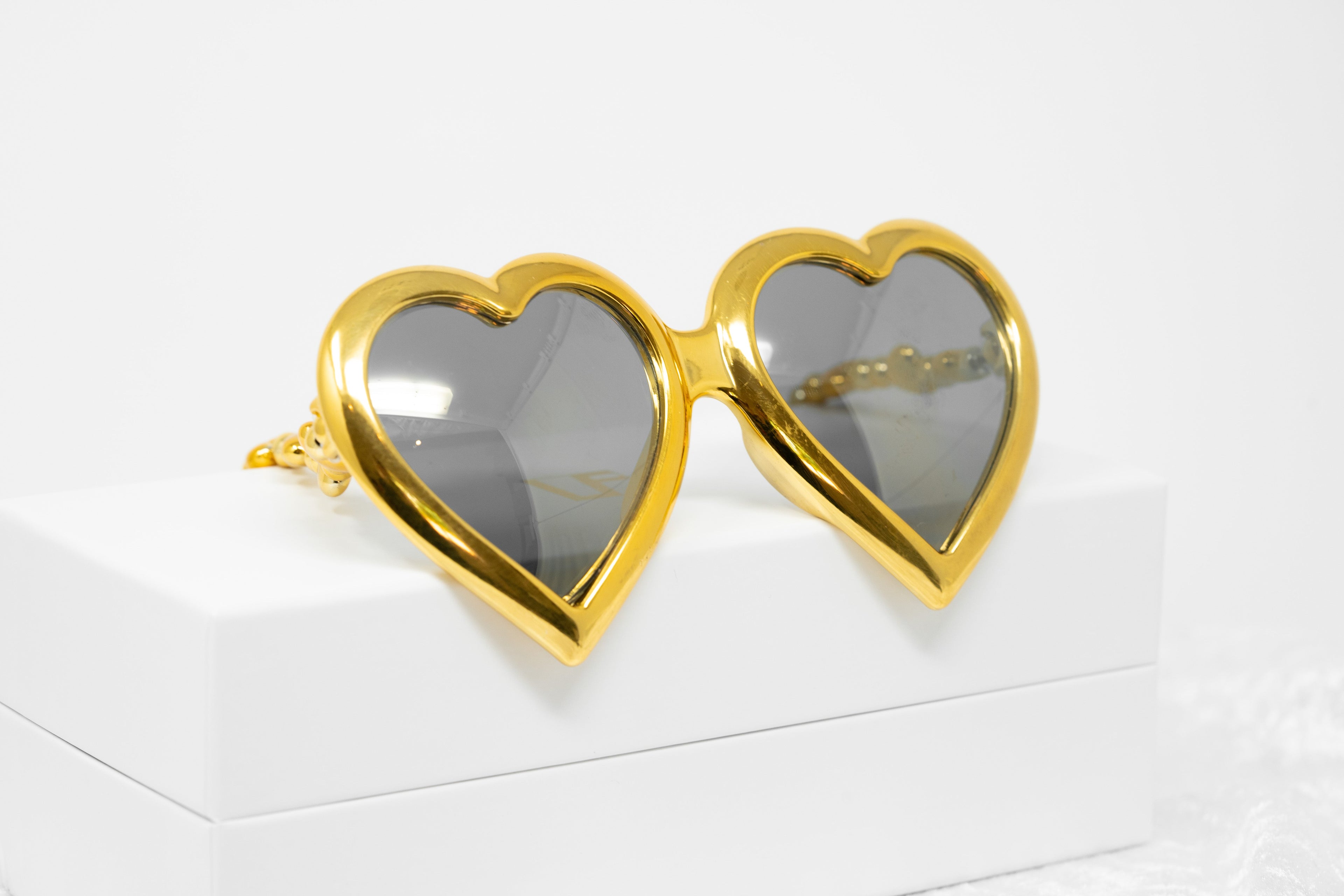 Jeremy Scott Ladies Heart Gold Sunglasses