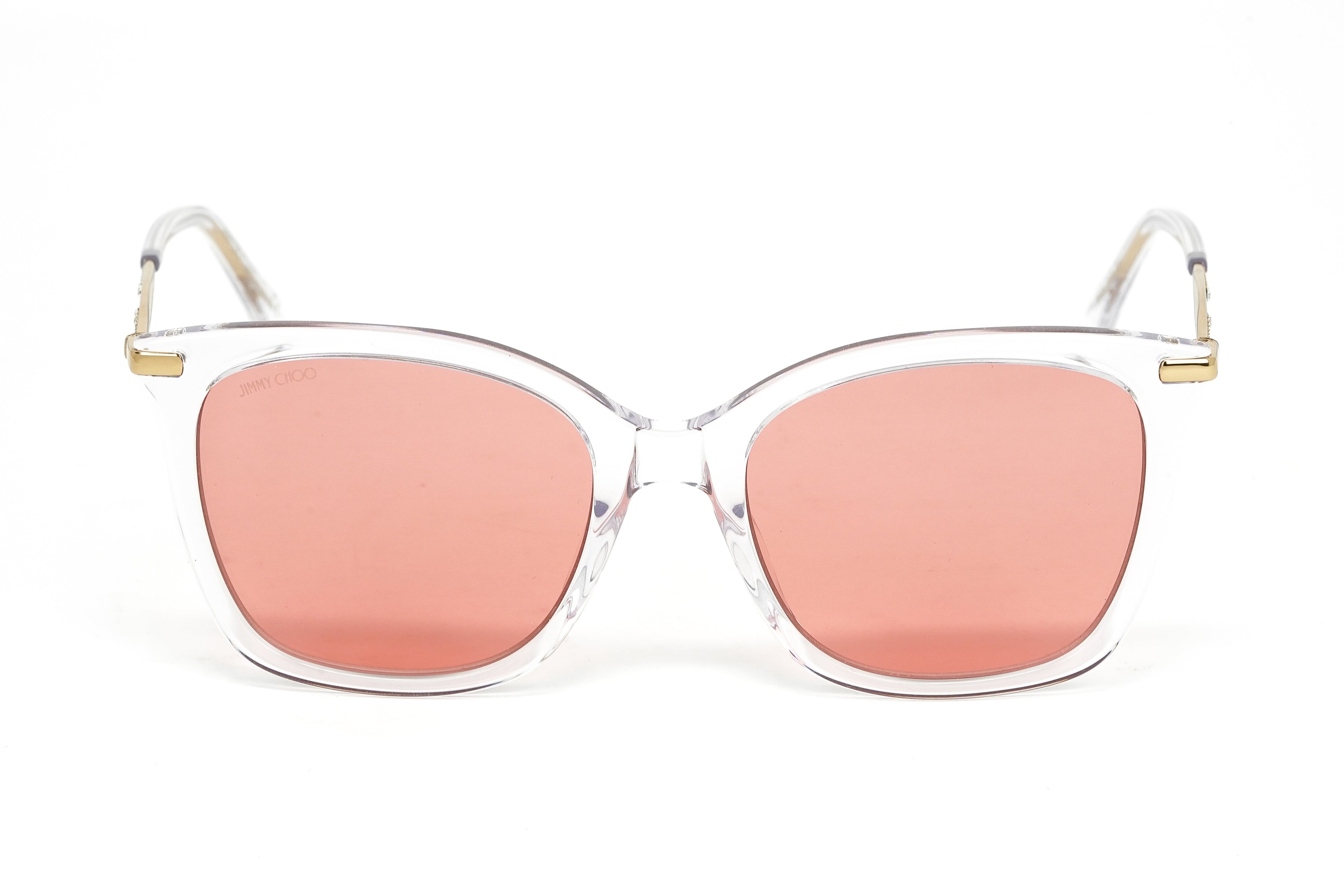Jimmy Choo Women's Sunglasses Oversized Square Clear/Pink