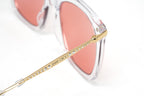 Jimmy Choo Women's Sunglasses Oversized Square Clear/Pink