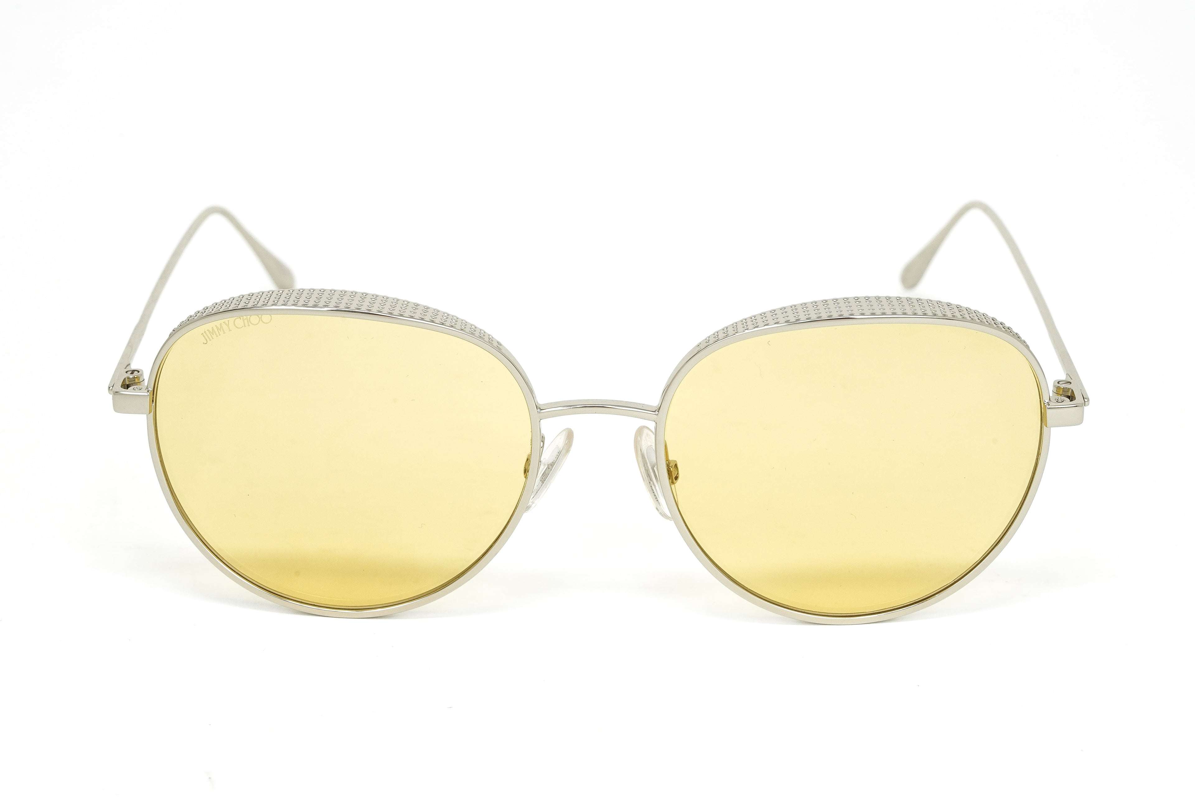 Jimmy Choo Women's Sunglasses Round Silver/Yellow