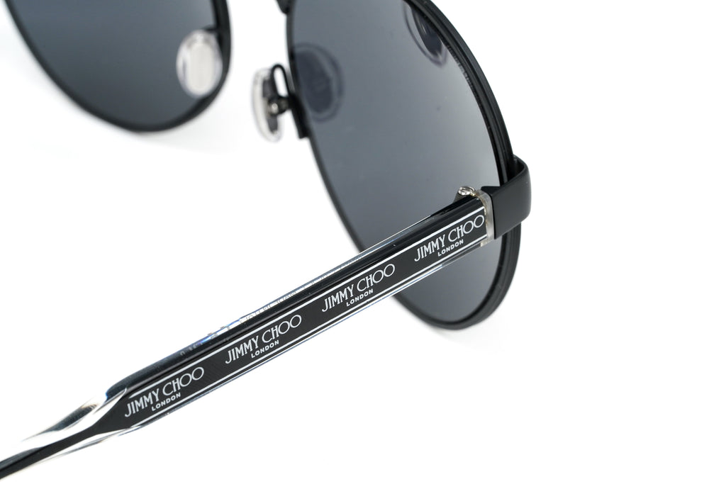Jimmy Choo Unisex Sunglasses Round Browline Matte Black