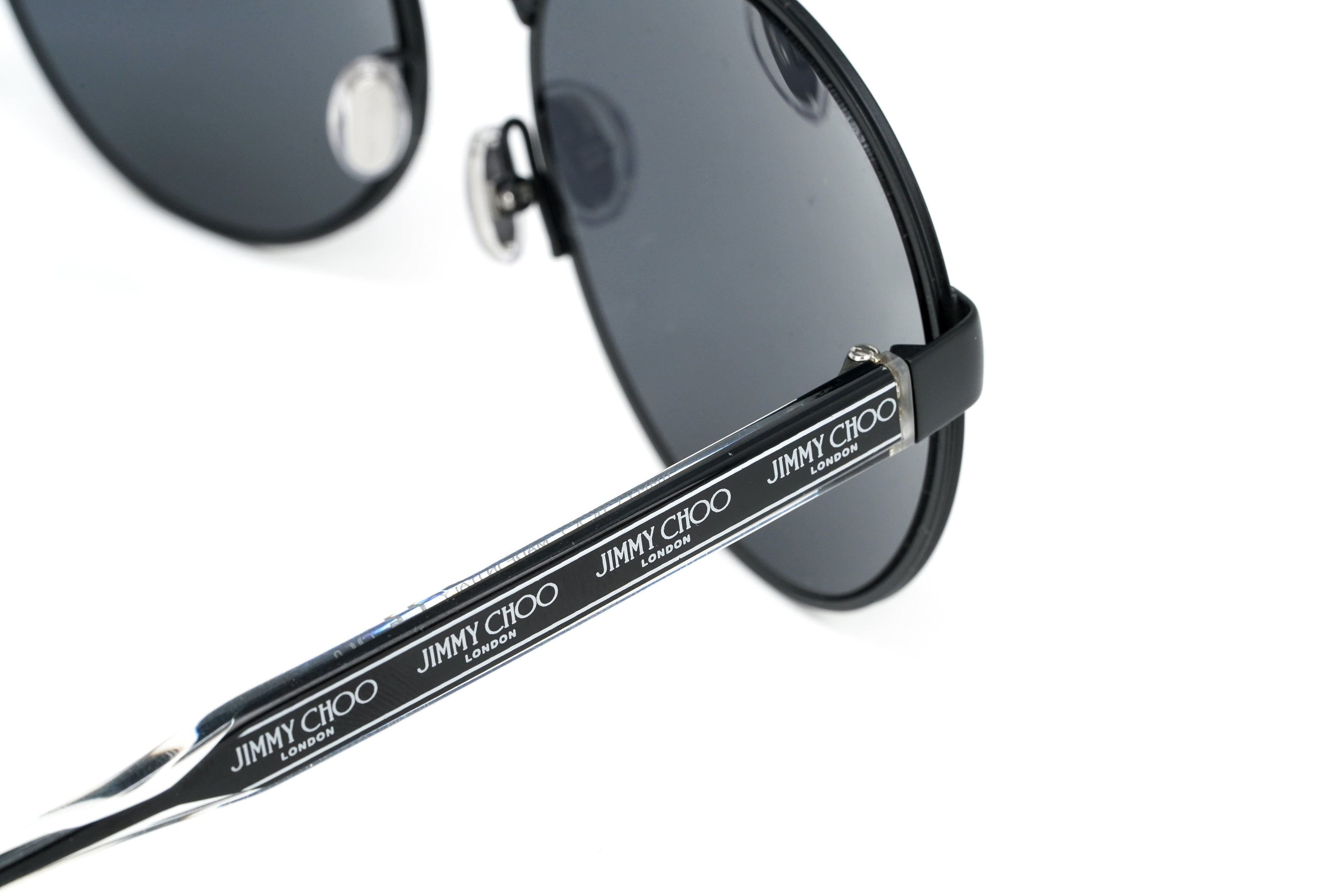 Jimmy Choo Unisex Sunglasses Round Browline Matte Black