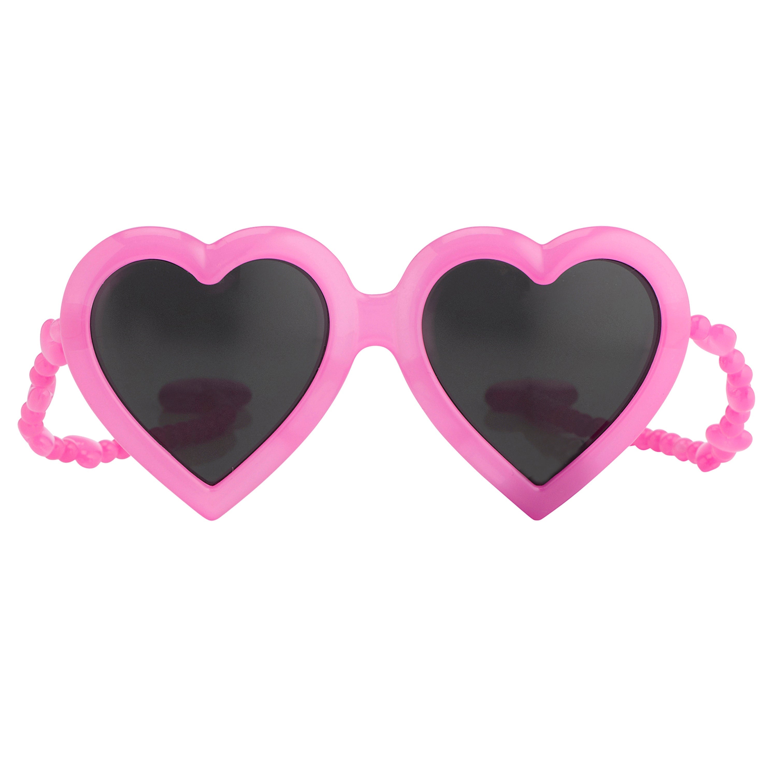 Jeremy Scott Ladies Pink Hearts Sunglasses