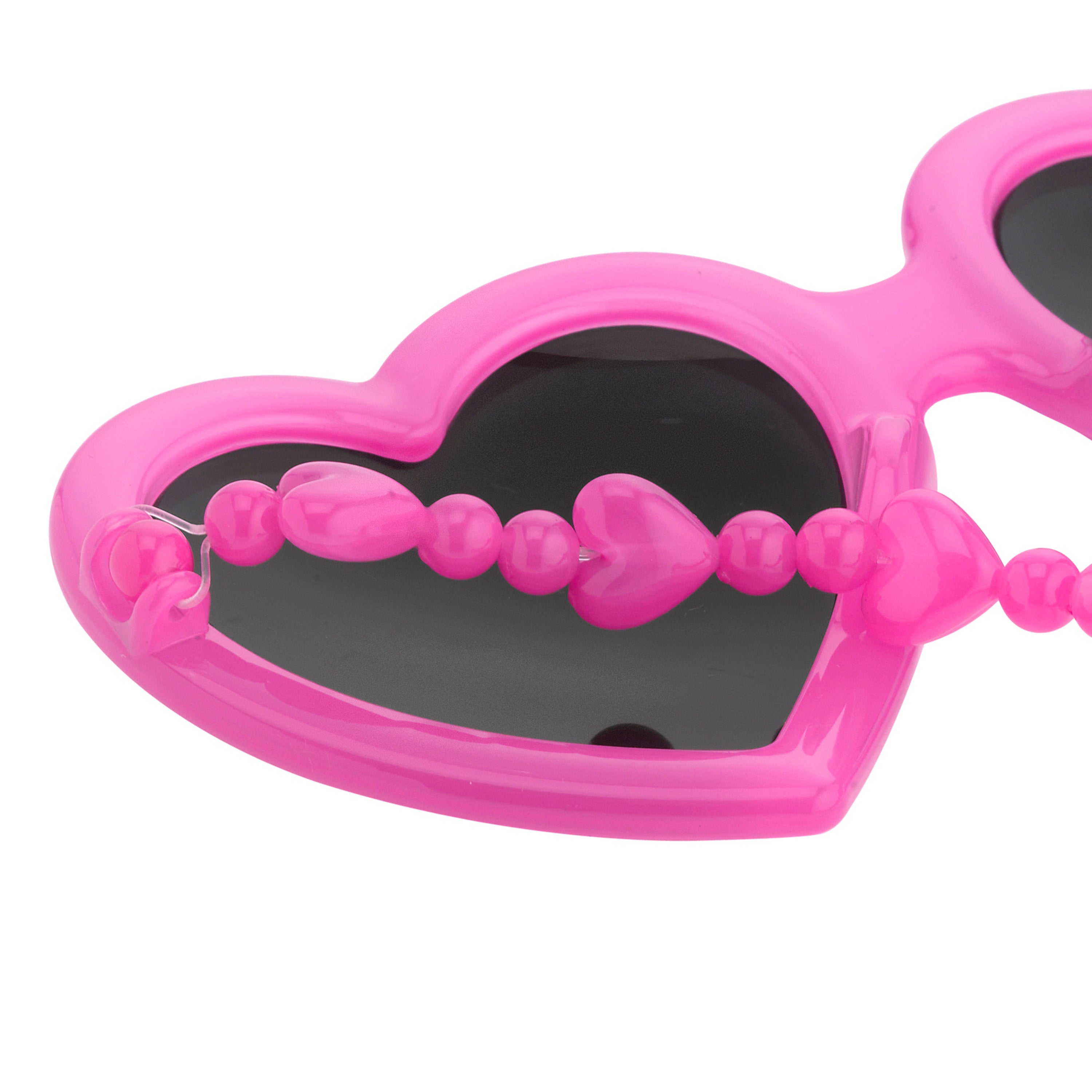 Jeremy Scott Ladies Pink Hearts Sunglasses