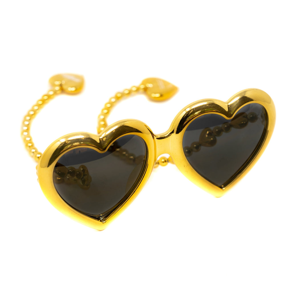 Jeremy Scott Ladies Heart Gold Sunglasses