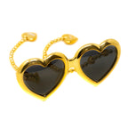 Jeremy Scott Ladies Heart Gold Sunglasses