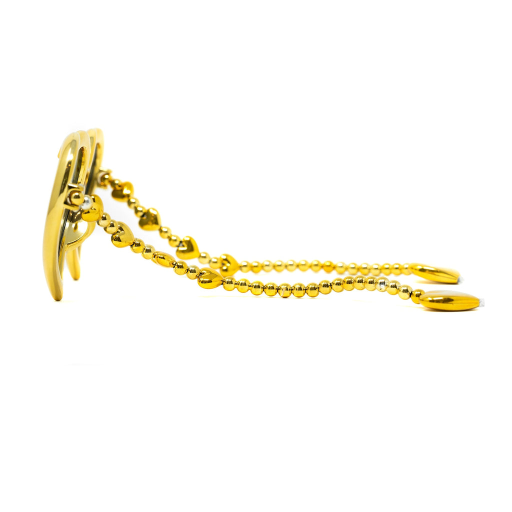 Jeremy Scott Ladies Heart Gold Sunglasses