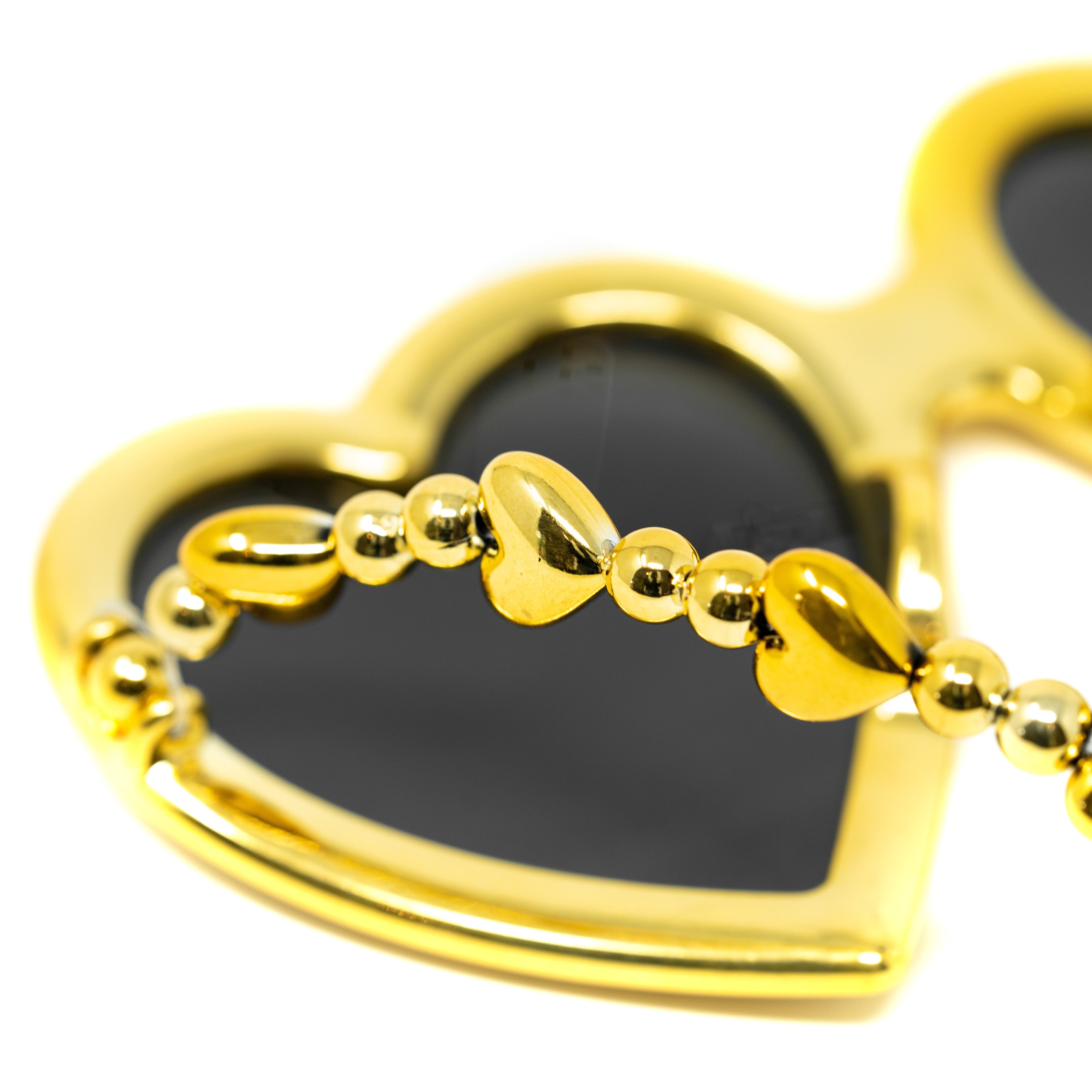 Jeremy Scott Ladies Heart Gold Sunglasses