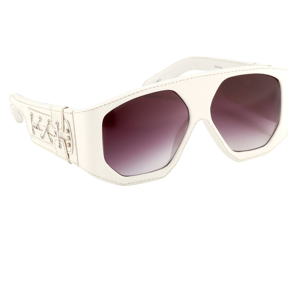 Jeremy Scott Unisex Special White Leather Laces Sunglasses