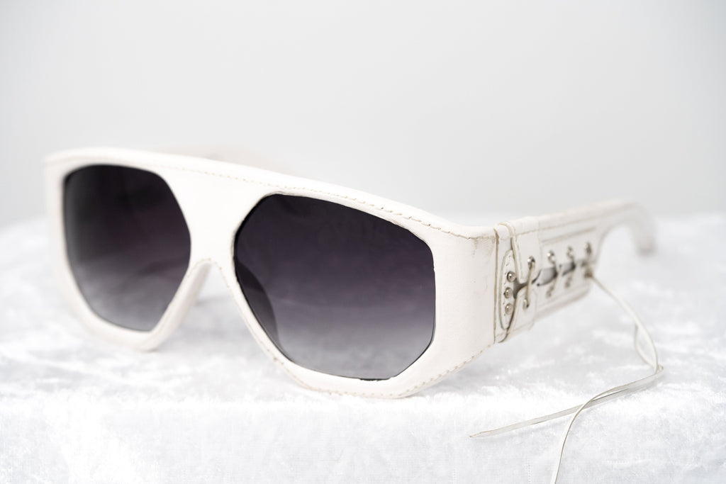Jeremy Scott Unisex Special White Leather Laces Sunglasses