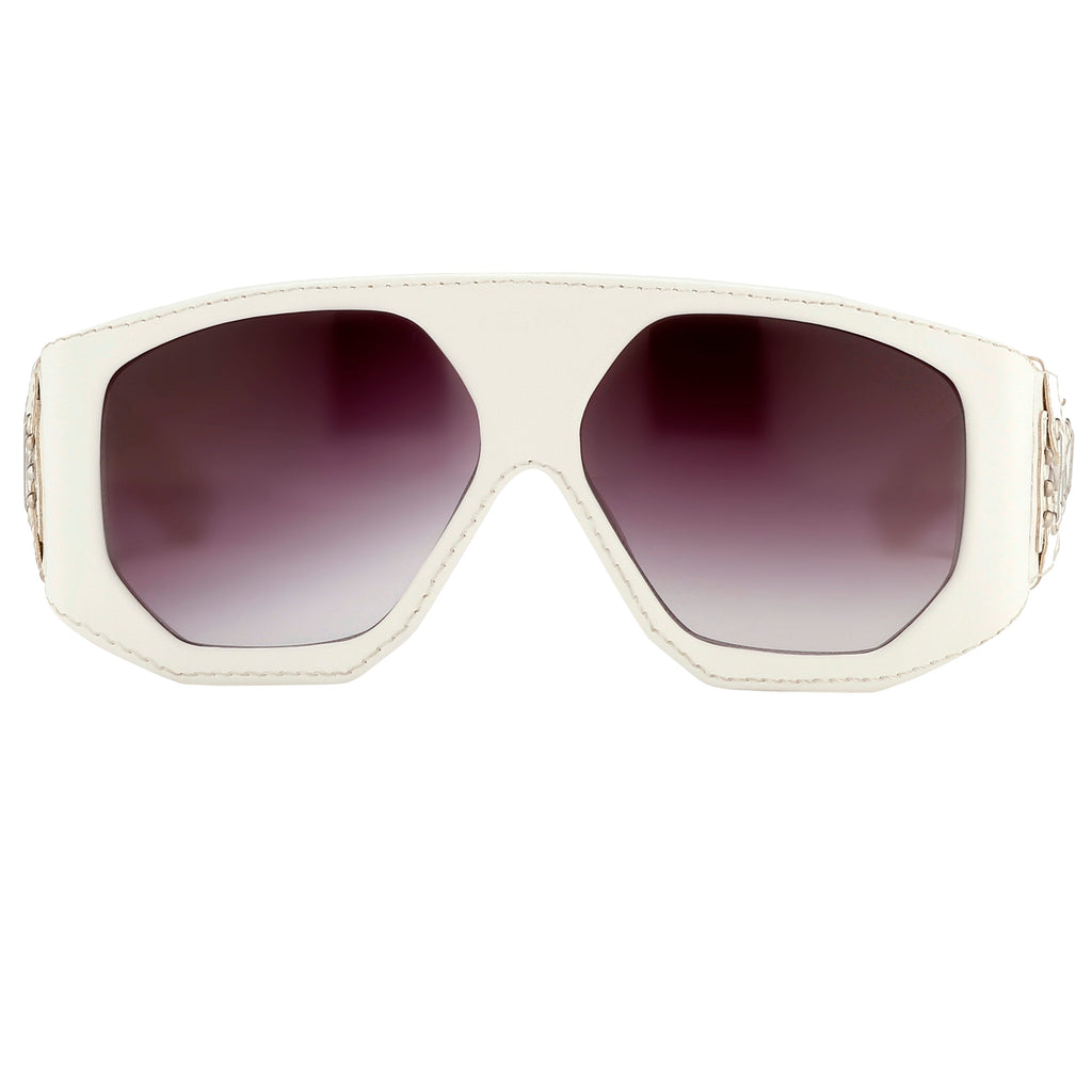 Jeremy Scott Unisex Special White Leather Laces Sunglasses