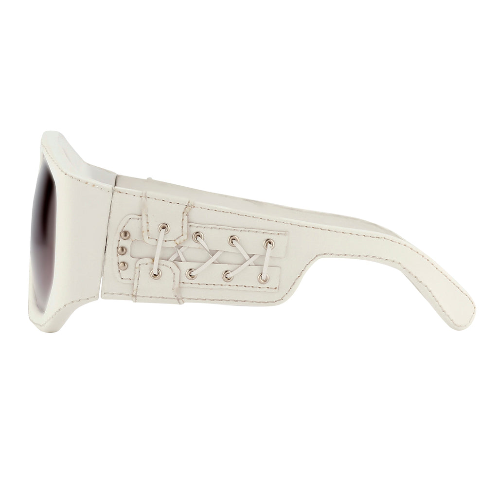 Jeremy Scott Unisex Special White Leather Laces Sunglasses
