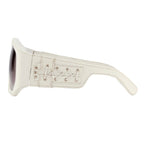 Jeremy Scott Unisex Special White Leather Laces Sunglasses