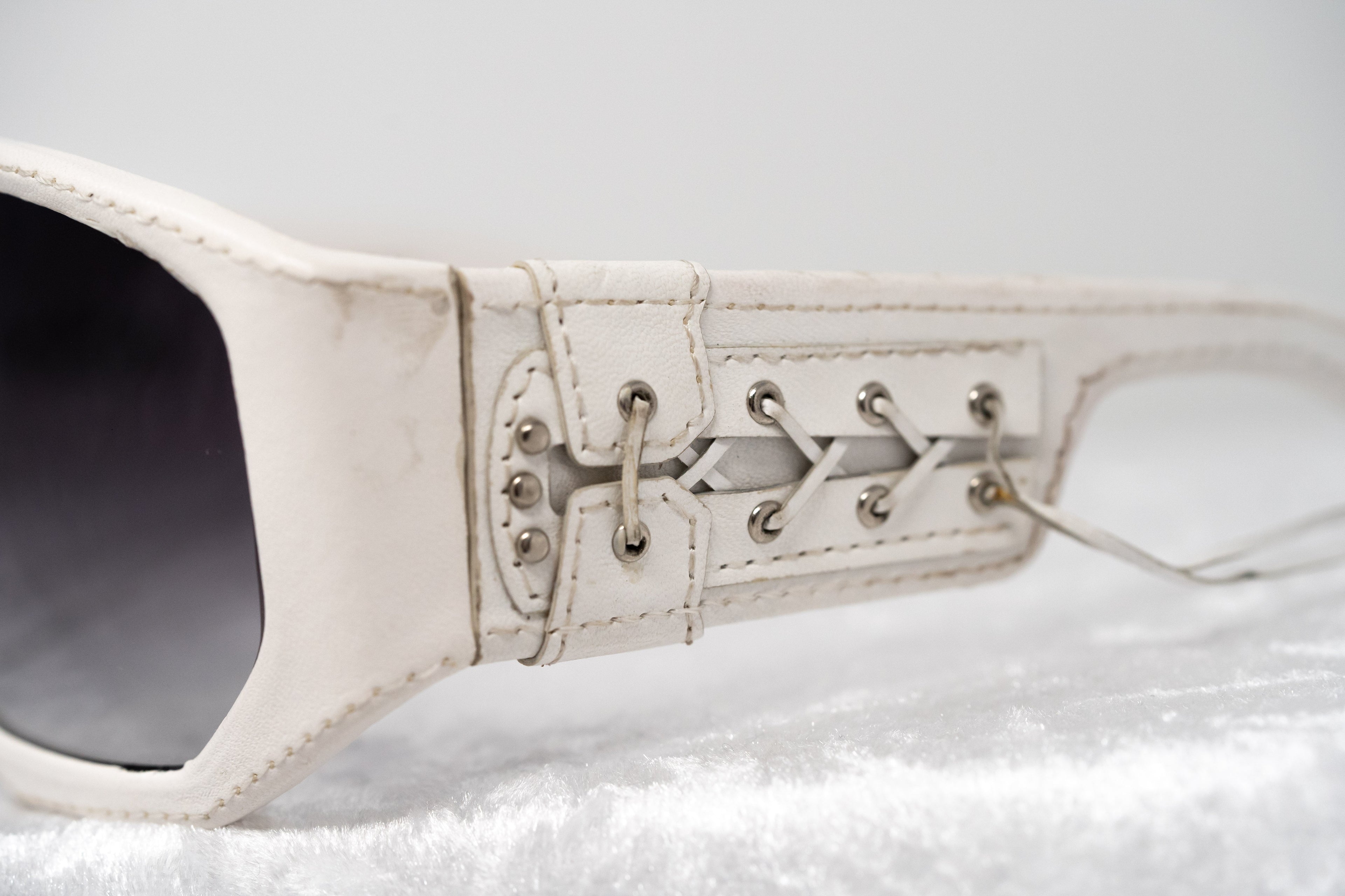 Jeremy Scott Unisex Special White Leather Laces Sunglasses