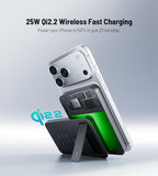 KUXIU K1 Ultra 10000mAh 25W Fast Charging 3-in-1 MagSafe Wireless Power Bank - Black
