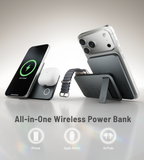 KUXIU K2 Qi2 15W Fast Charging 3-in-1 MagSafe Power Bank - Gray