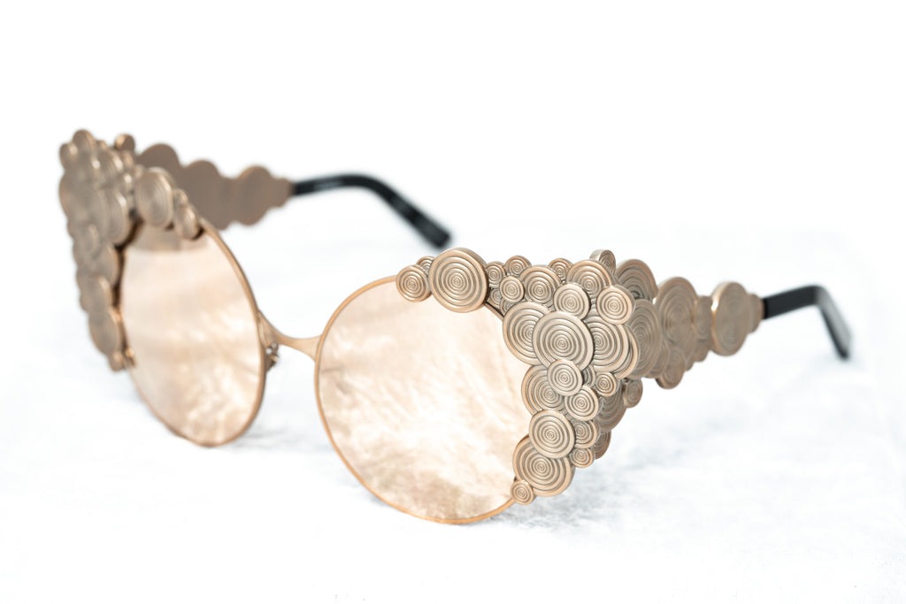 Khaleda And Fahad Ladies Sunglasses Cat Eyes Rose Gold