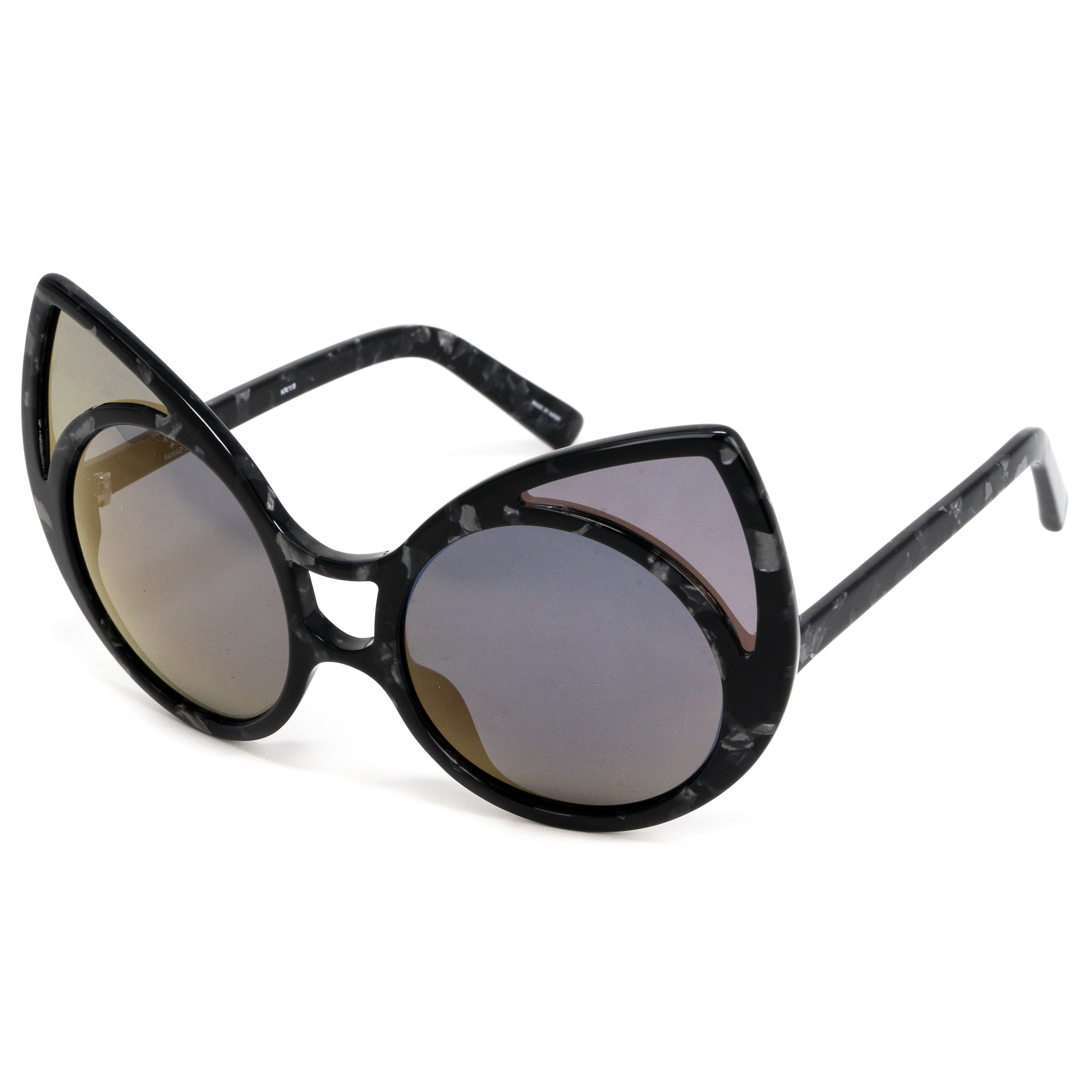 Khaleda And Fahad Ladies Cat Eye Grey Sunglasses