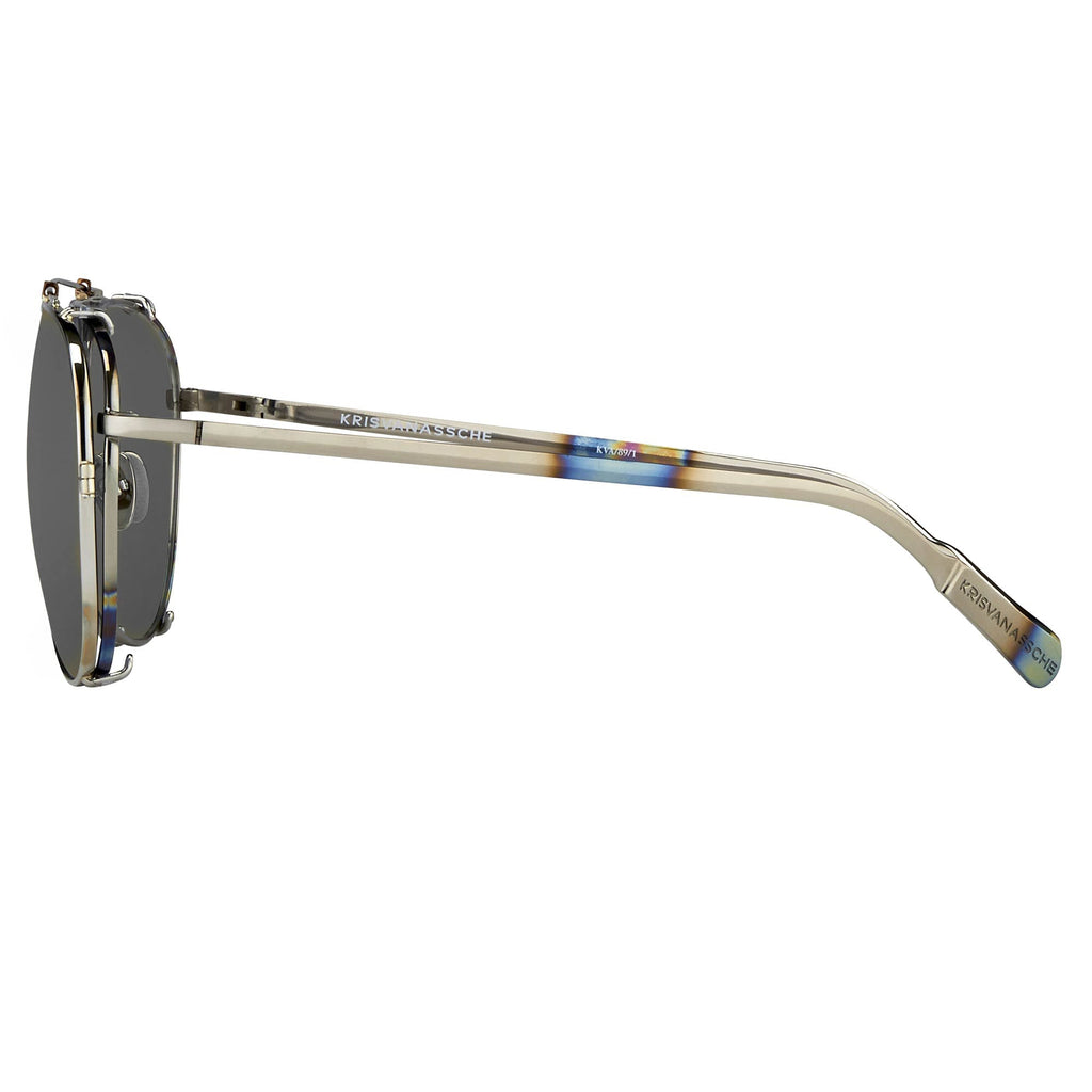 Kris Van Assche x Linda Farrow Steel Sunglasses