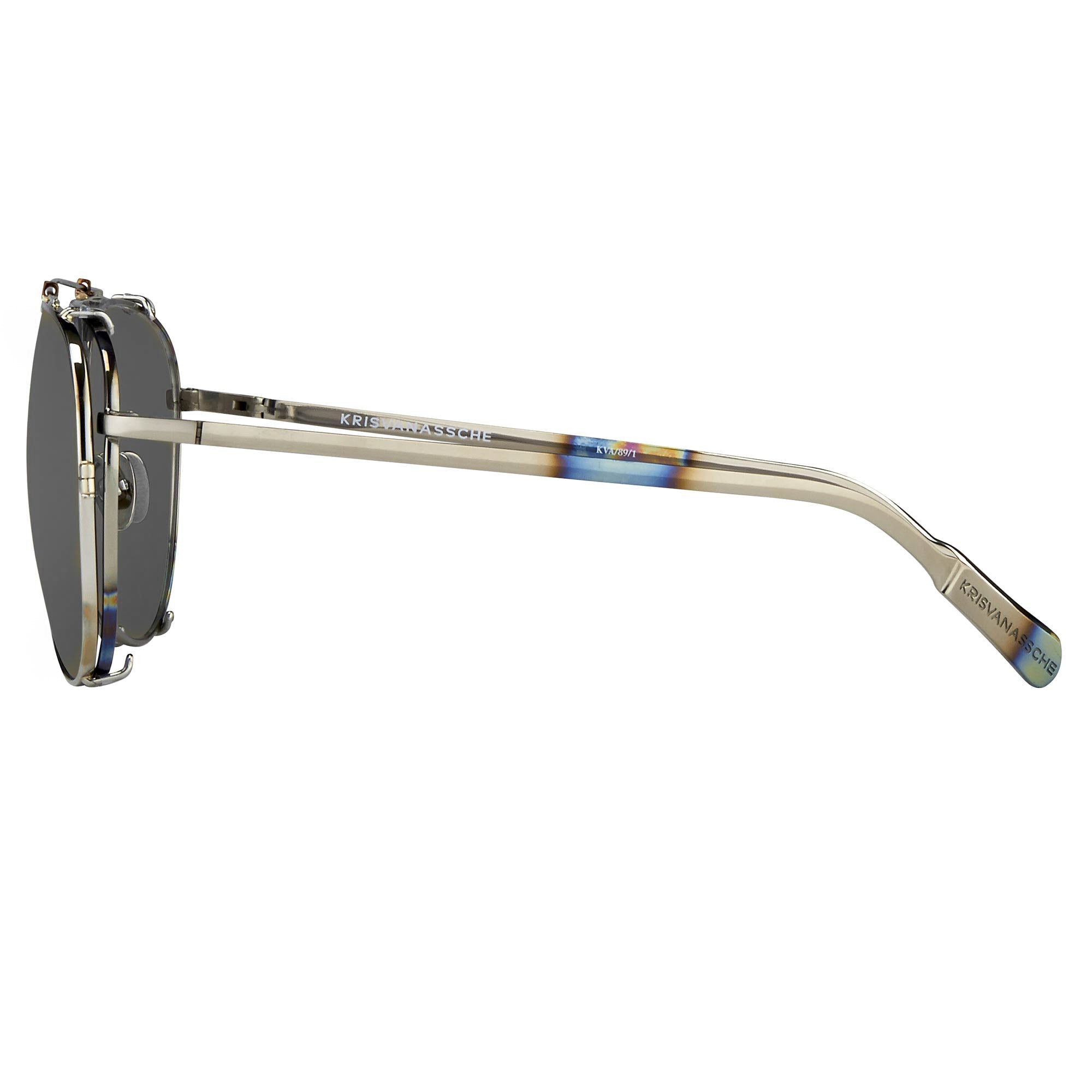 Kris Van Assche x Linda Farrow Steel Sunglasses