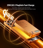 KUXIU S4 Qi2.2 25W 10000mAh Aluminum Alloy Semi-Solid Safe Wireless Power Bank — Cosmic Orange