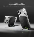KUXIU S4 Qi2.2 25W 10000mAh Aluminum Alloy Semi-Solid Safe Wireless Power Bank — Black