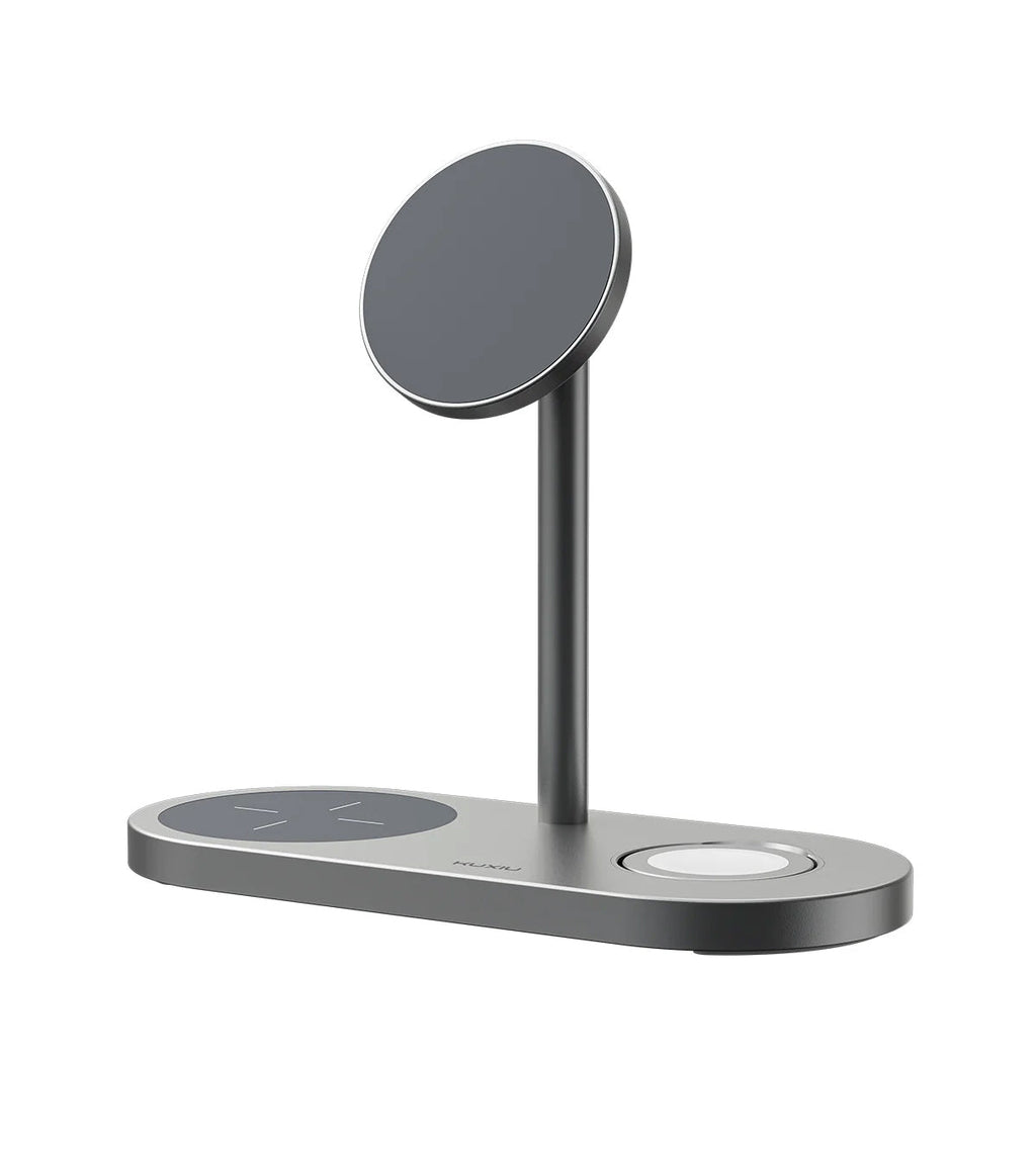 KUXIU X23 Pro 3-in-1 MagSafe Dual-Core Fast Charging Stand – Gray