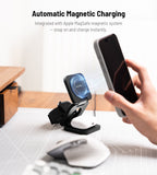 KUXIU X55 Turbo Qi2.2 Certified 25W 3-in-1 MagSafe Foldable Wireless Charging Stand  - Black