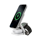 KUXIU X55 3-In-1 Foldable Magnetic Wireless Charging Station - White