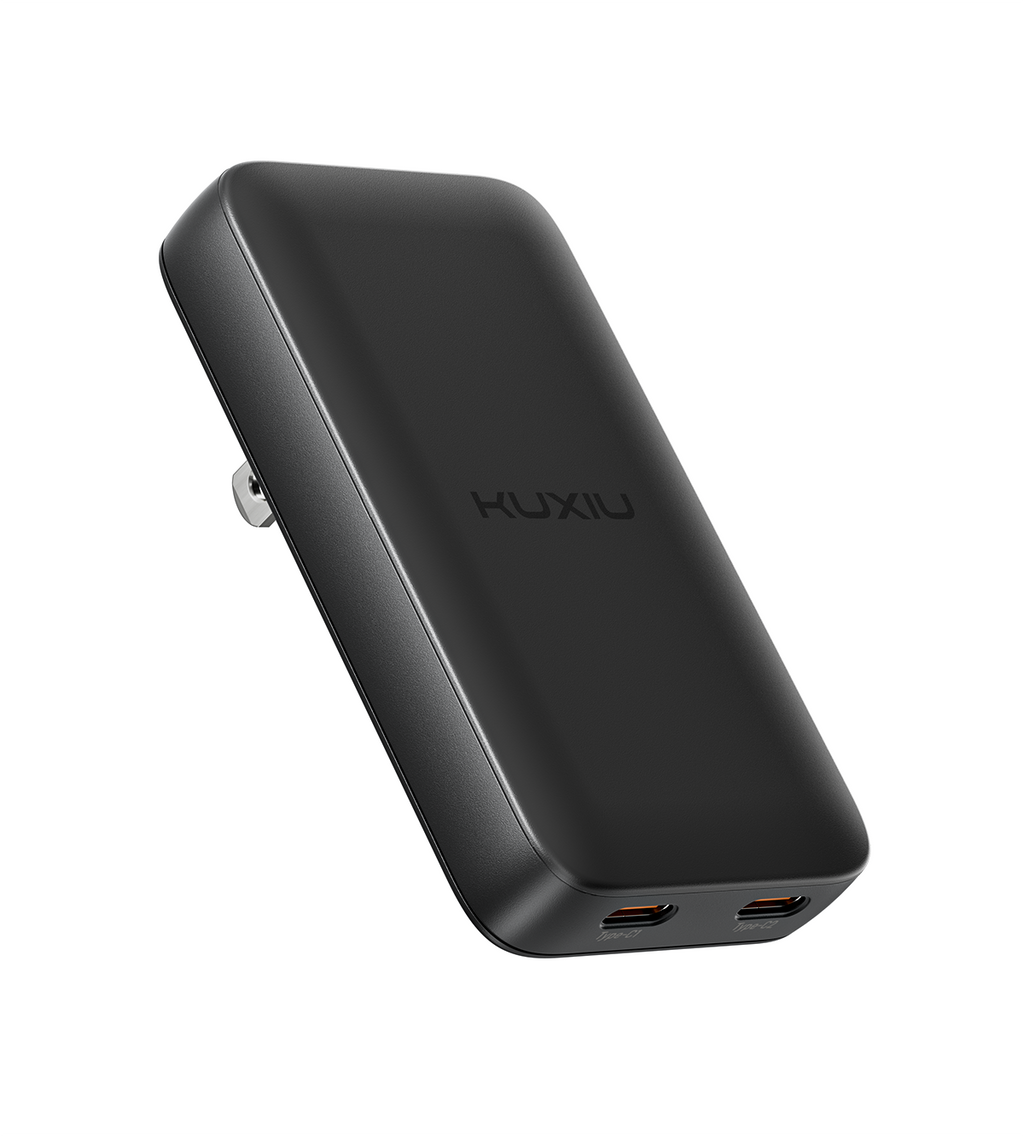 KUXIU 65W UltraSlim GaN Adapter – US Plug + EU & UK Plug Adapter Set