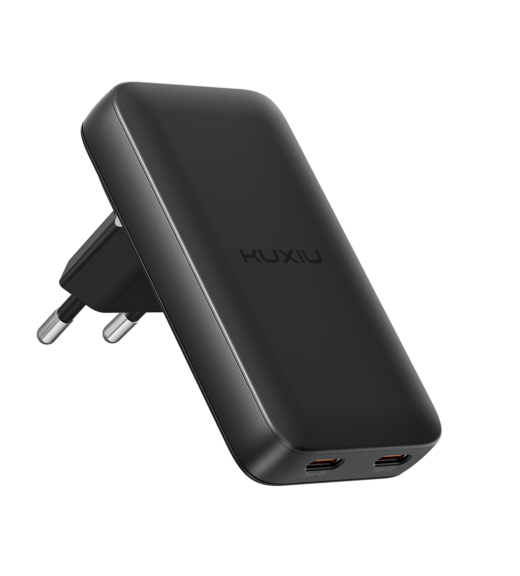 KUXIU 65W UltraSlim GaN Adapter – US Plug + EU & UK Plug Adapter Set