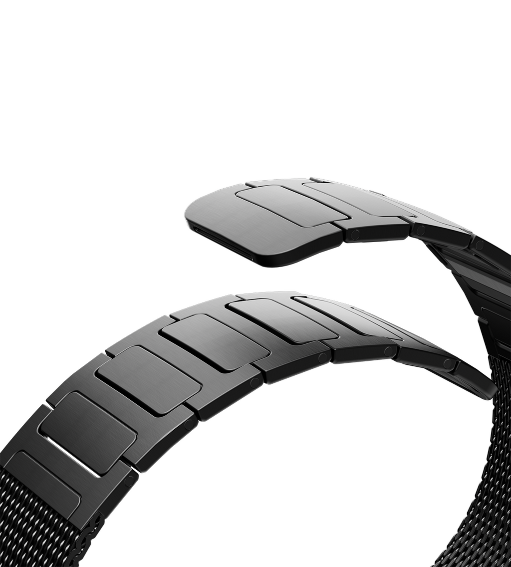 KUXIU Black Stainless Steel Magnetic Apple Watch Band